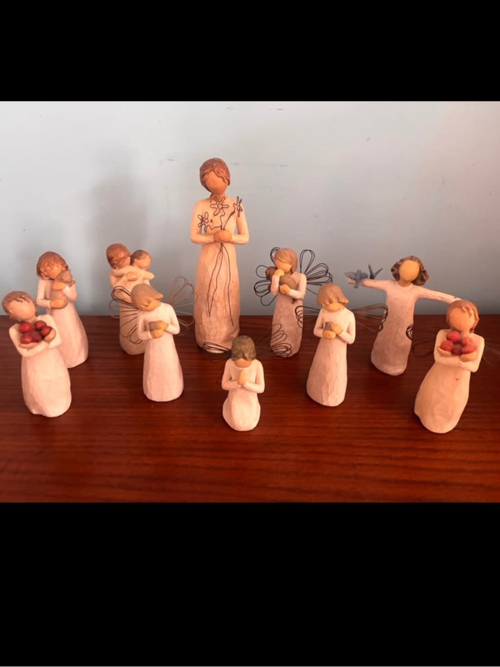 Willow Tree Style Hand-Painted Figurine Set of 8